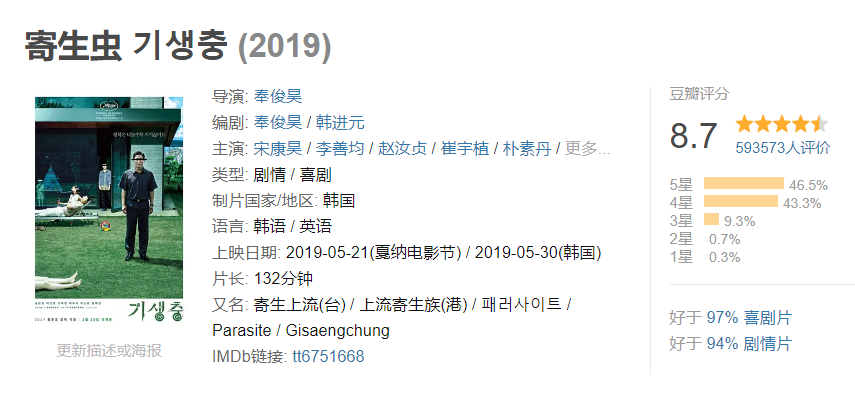 寄生虫，生活在半地下室的家庭